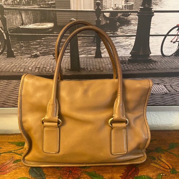 PRADA Pattina CITY Calf Leather in Cannella Tan satchel ART#BN2159 - Picture 2 of 13